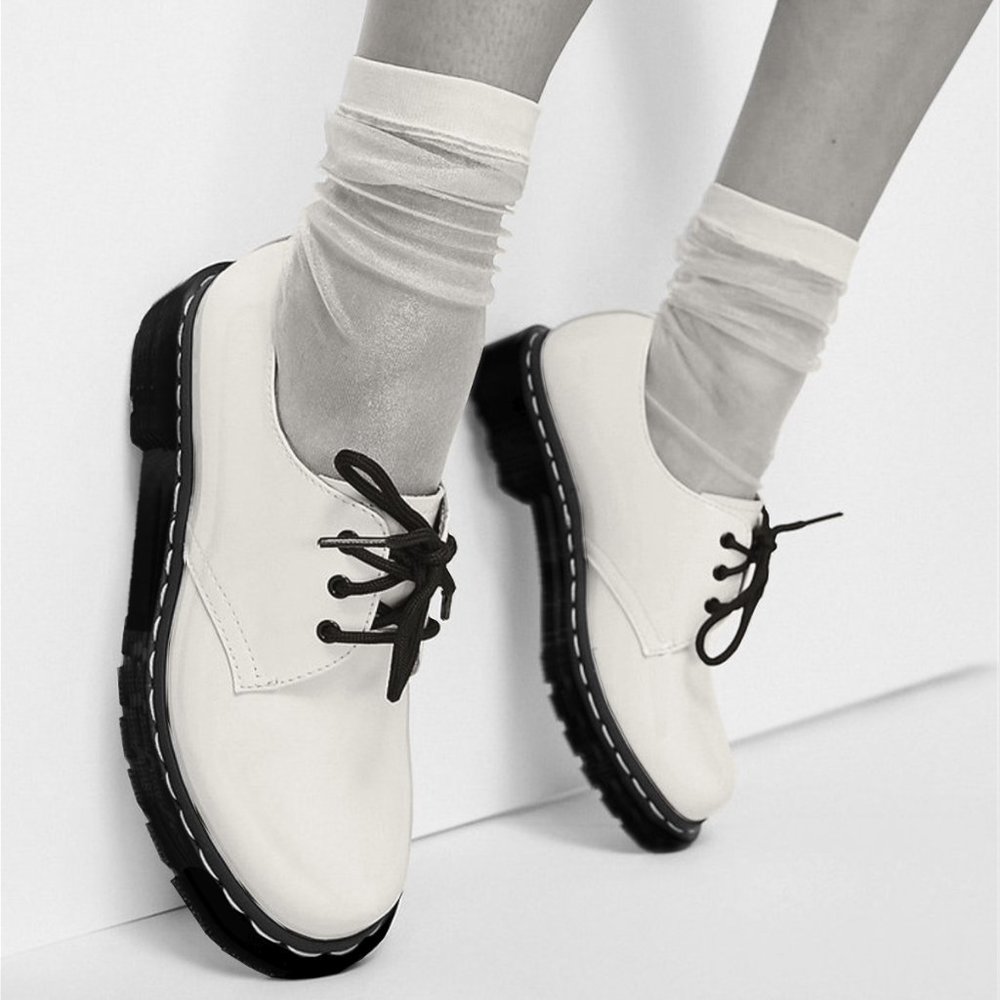 ♠️ Black & White Laced LowTop Platform NEW Shoes